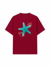 Áo Thun Relaxed Fit  Blue Tiffany Starfish