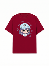 Áo Thun Relaxed Fit Beret Hat Girl