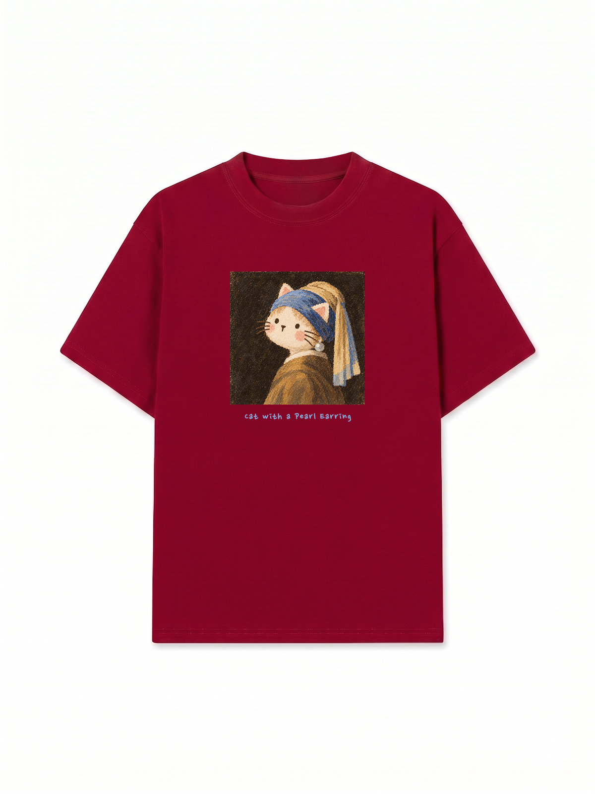 Áo Thun Relaxed Fit Cat with a Pearl Earring