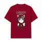 Áo Thun Relaxed Fit Meowy Cat Red Xmas Plaid