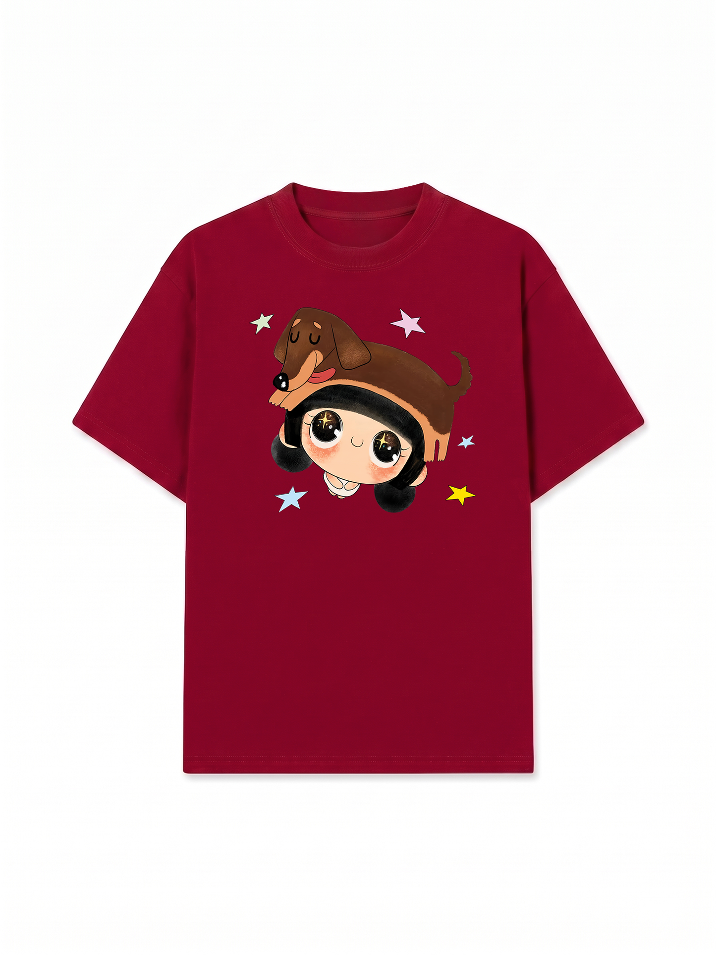 Áo Thun Relaxed Fit  Cute Girl With Dachshund