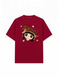 Áo Thun Relaxed Fit  Cute Girl With Dachshund