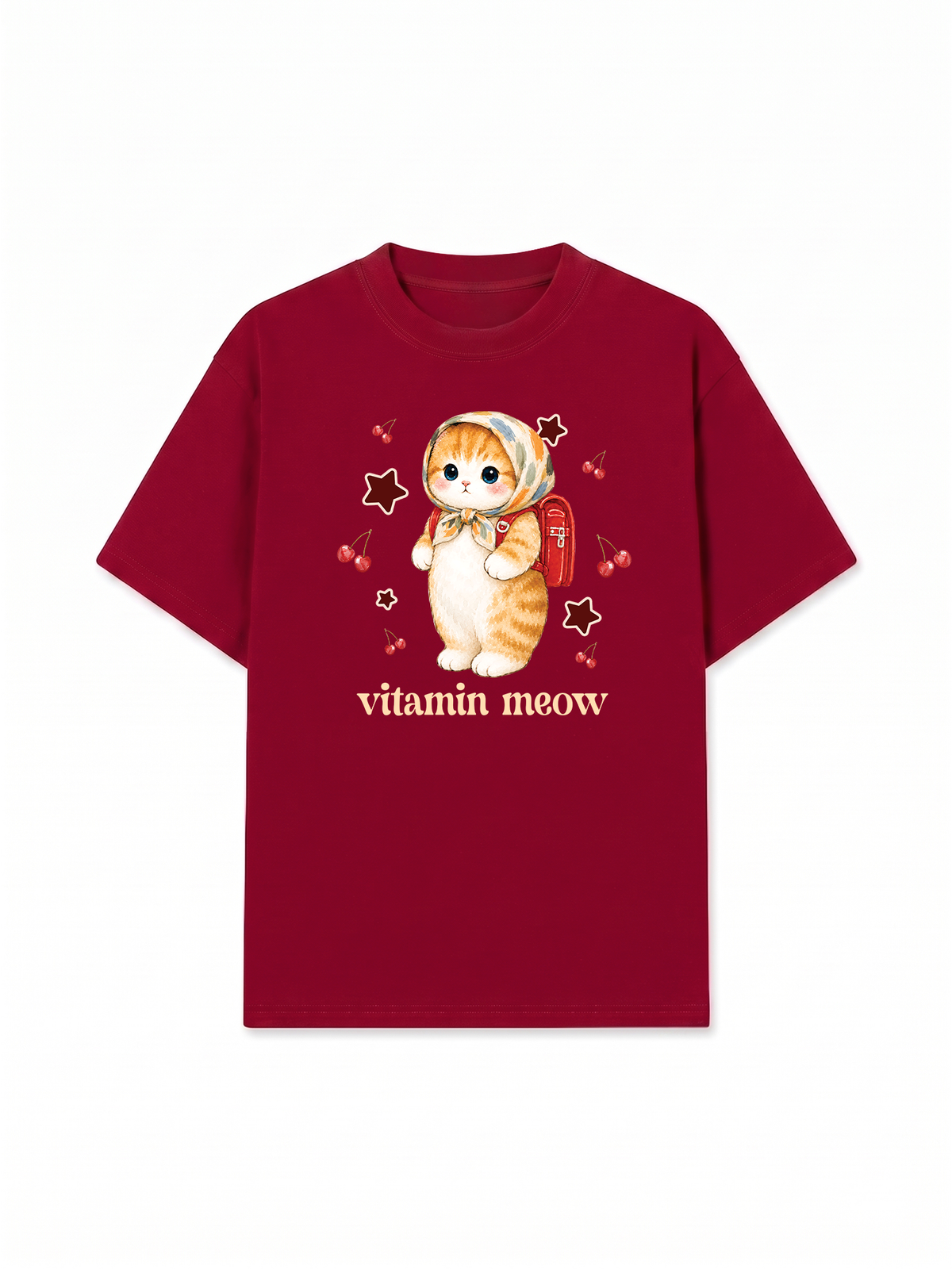 Áo Thun Relaxed Fit Pickleball Girl Meow Vitamin Meow Go School