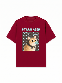 Áo Thun Relaxed Fit Vitamin Meow Blue Tiffany