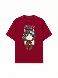 Áo Thun Relaxed Fit  Meowy Cat Brown