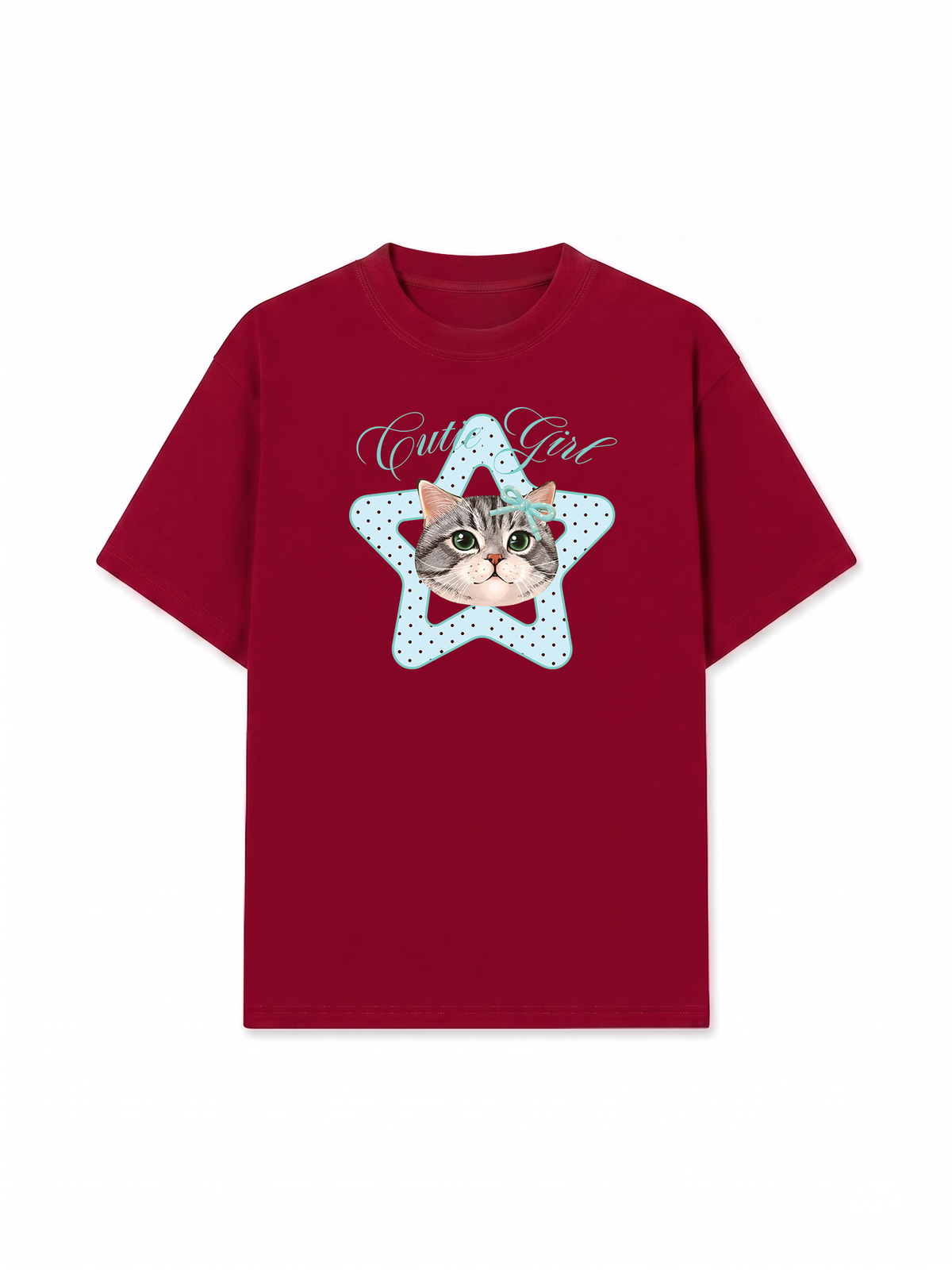 Áo Thun Relaxed Fit Cutie Girl Blue Tiffany
