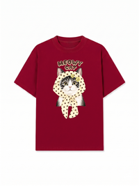 Áo Thun Relaxed Fit  Meowy Cat Cream