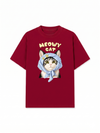 Áo Thun Relaxed Fit Blue Plaid Meowy Cat