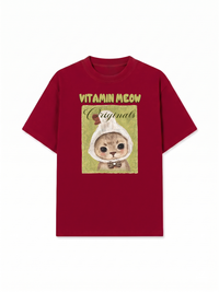 Áo Thun Relaxed Fit  Vitamin Meow With Duck