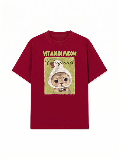 Áo Thun Relaxed Fit  Vitamin Meow With Duck
