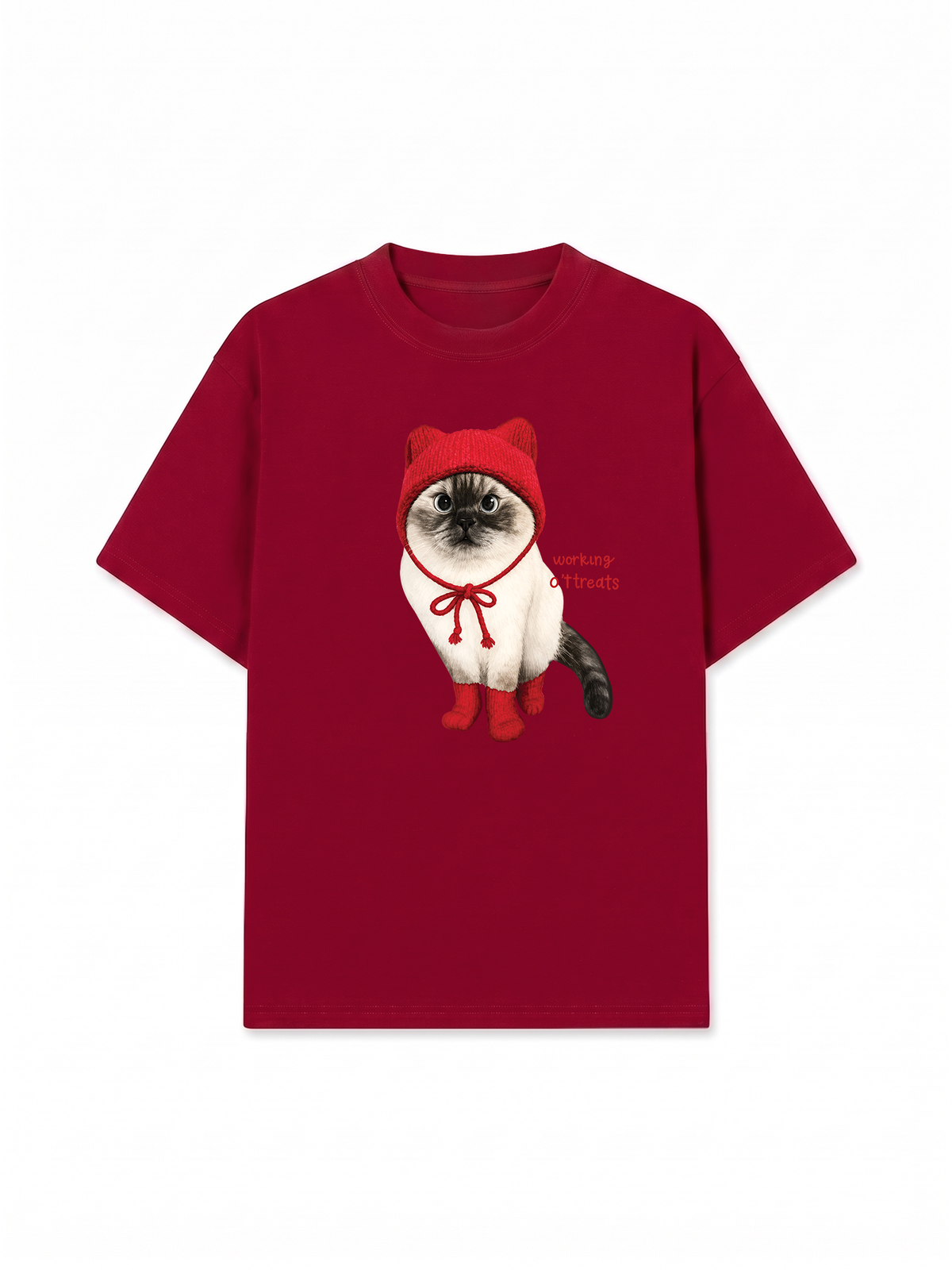 Áo Thun Relaxed Fit Working O'ttreats Red Meow