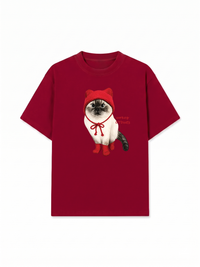 Áo Thun Relaxed Fit Working O'ttreats Red Meow