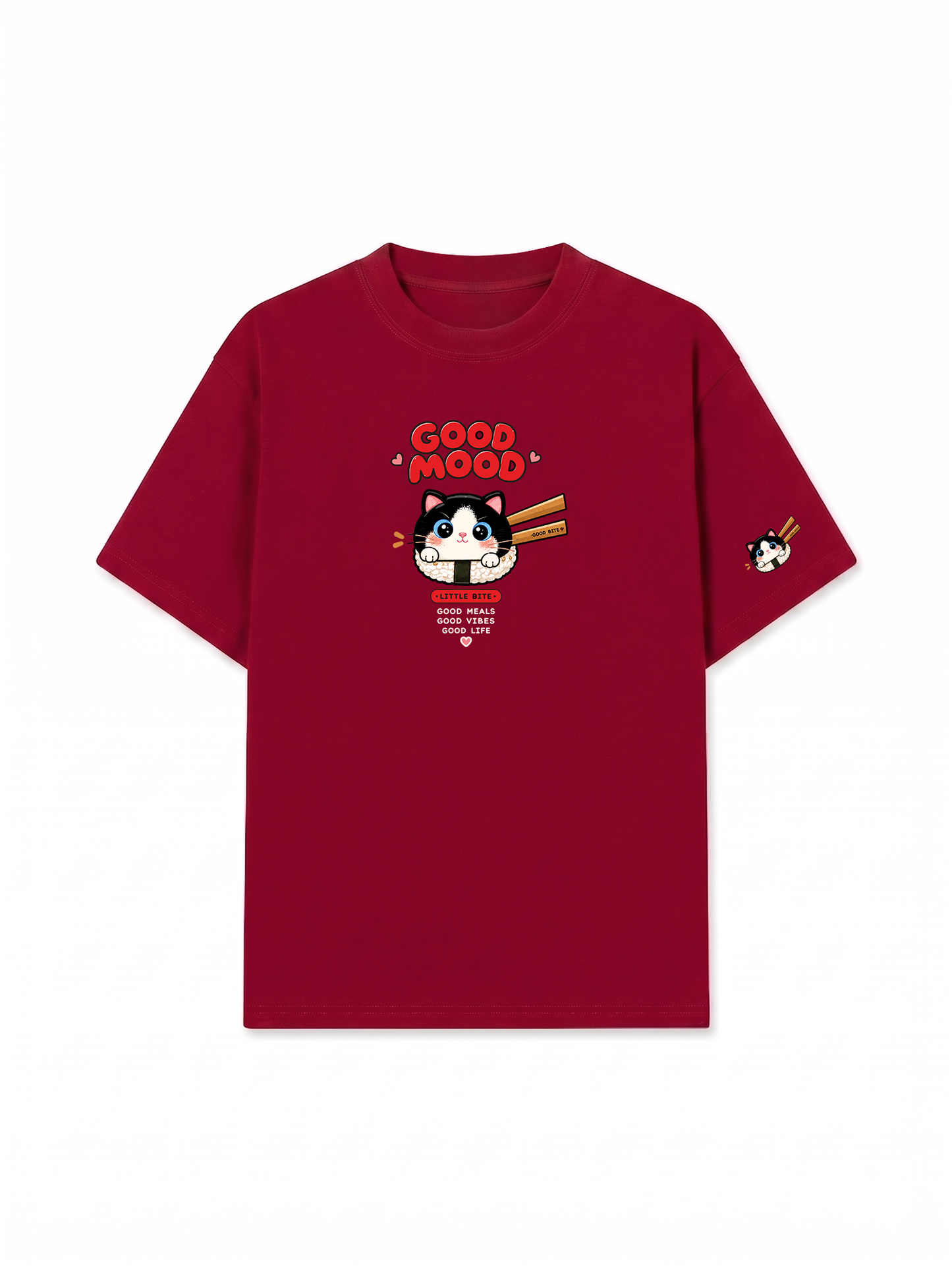 Áo Thun Relaxed Fit Good Mood Sushi Cat