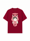 Áo Thun Relaxed Fit Meowy Cat Pink Plaid