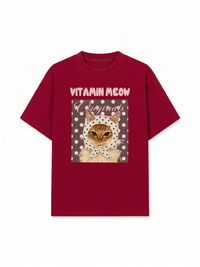 Áo Thun Relaxed Fit  Pink Dotty Vitamin Meow