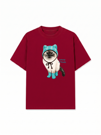 Áo Thun Relaxed Fit Working O'ttreats Blue Tiffany Meow