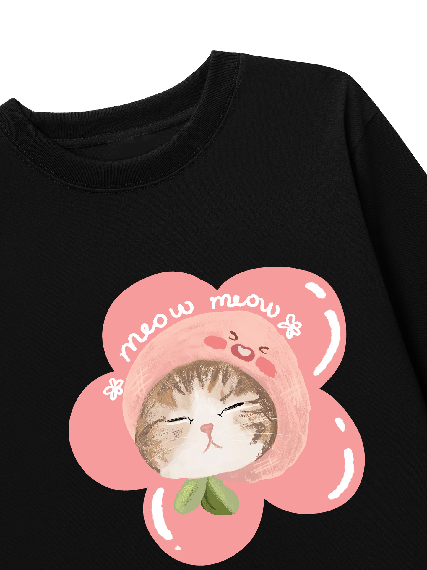 Áo Thun Dài Tay Flower Cat