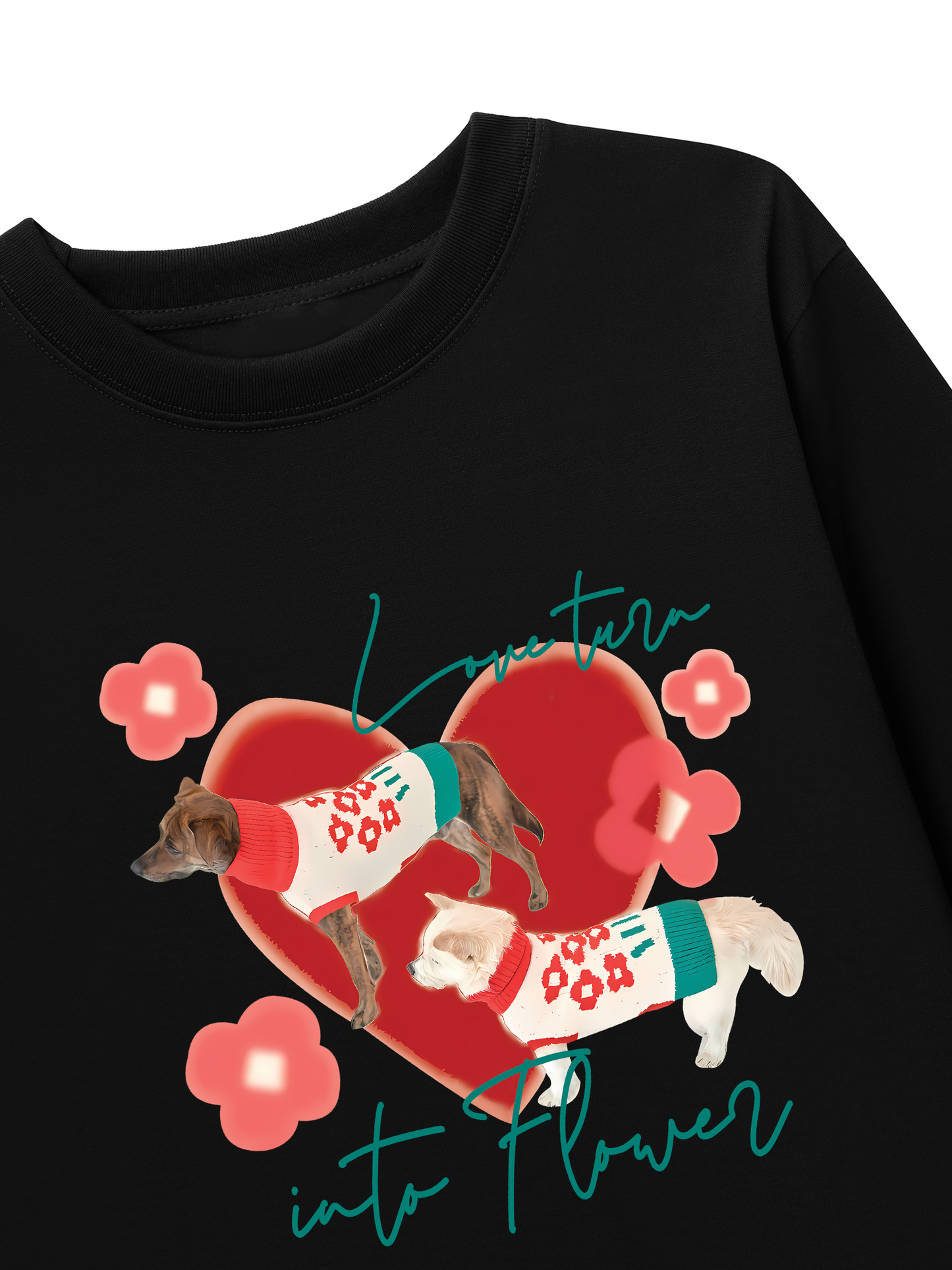 Áo Thun Dài Tay Animal Mood Love Turr Into Flower