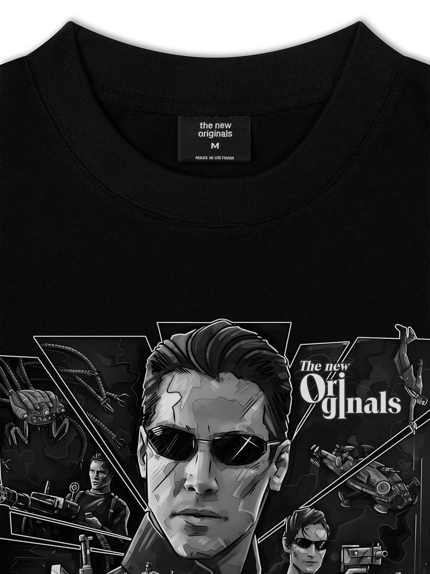 Áo Thun Relaxed Fit Movie Matrix Black And White