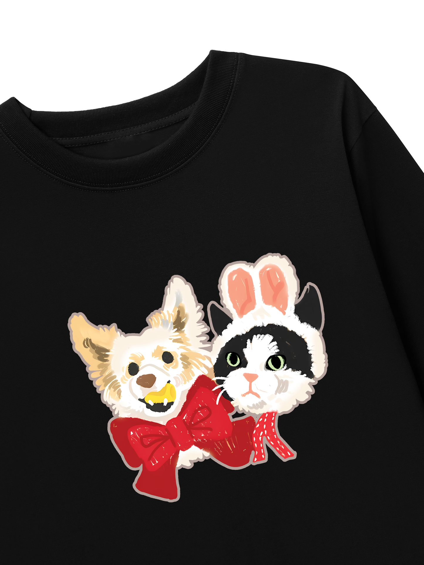 Áo Thun Dài Tay Animal Mood Bestie Puppy And Meow