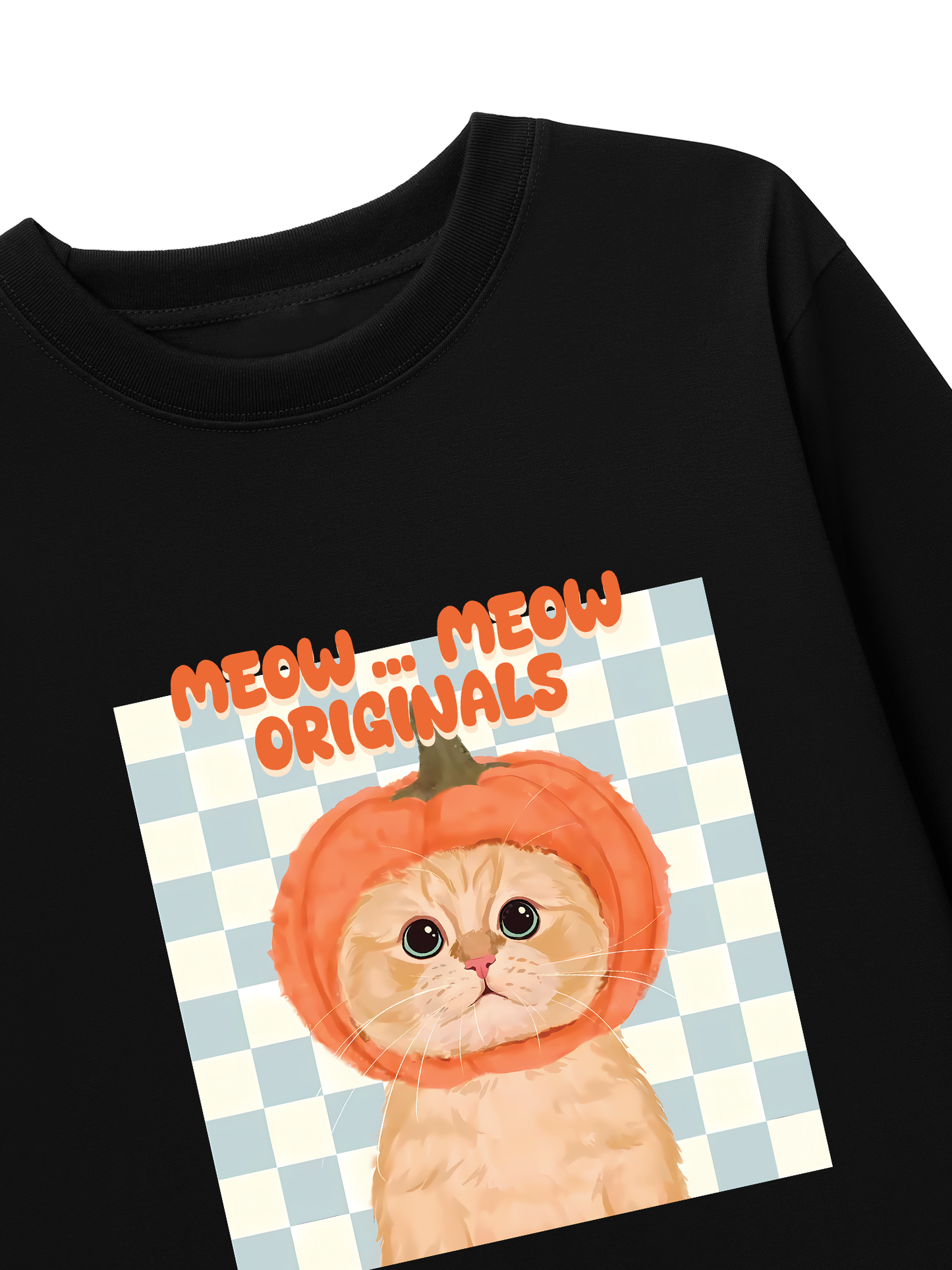 Áo Thun Dài Tay Animal Meow Pumpkin