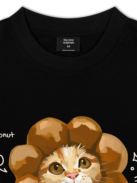 Áo Thun Relaxed Fit Animal Mood Mochi Donut Cat
