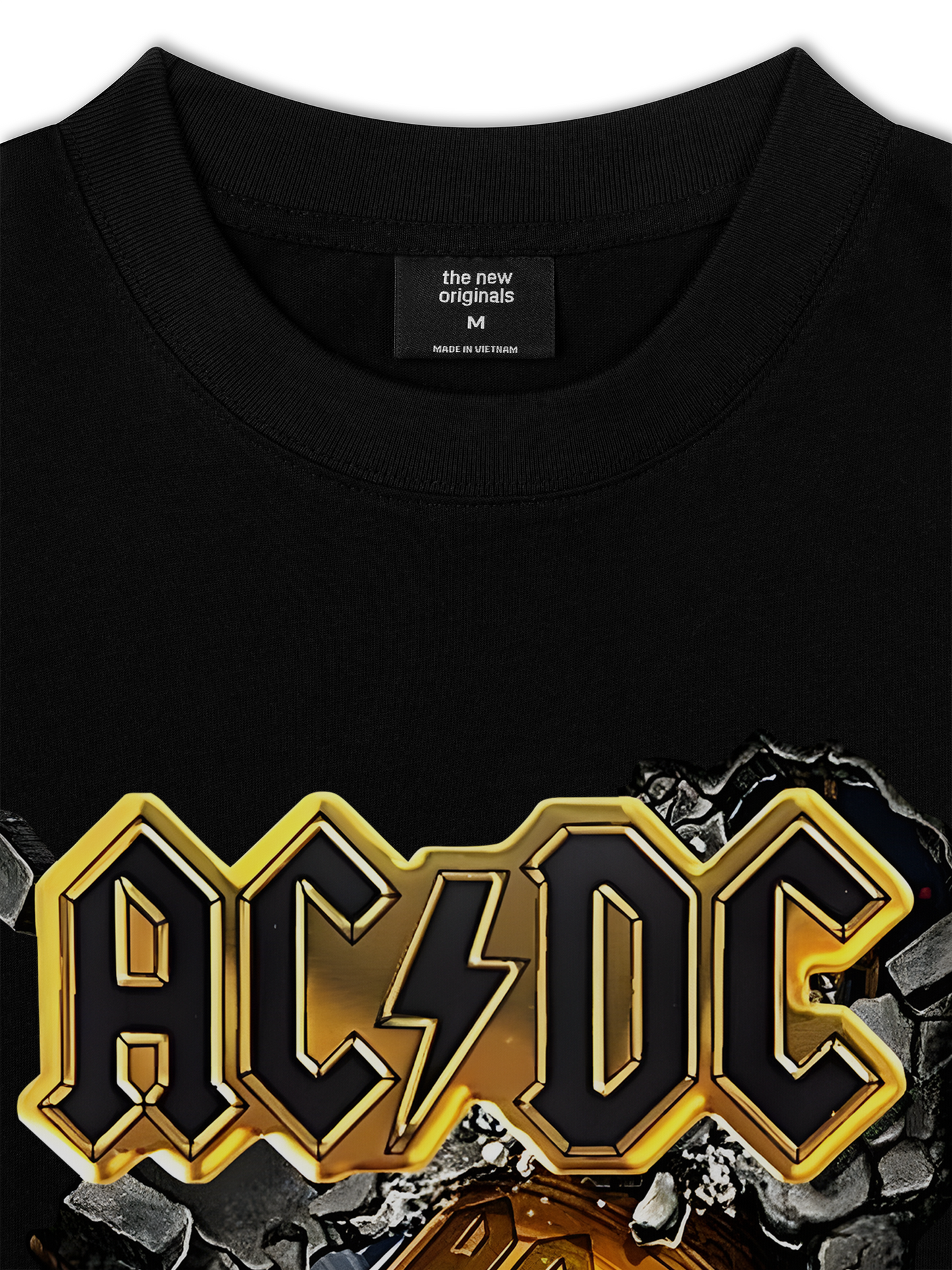 Áo Thun Relaxed Fit Music Rock AC DC Hell's Bell Rock Or Bust