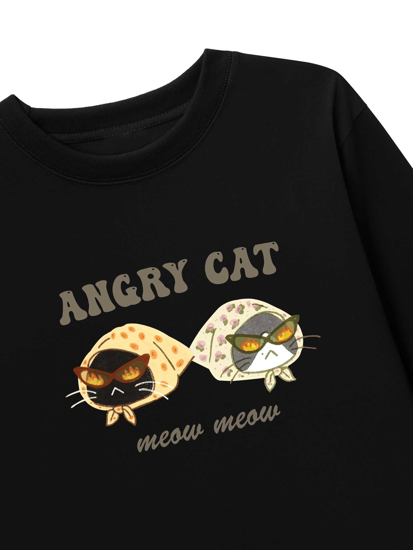 Áo Thun Dài Tay Angry Cat