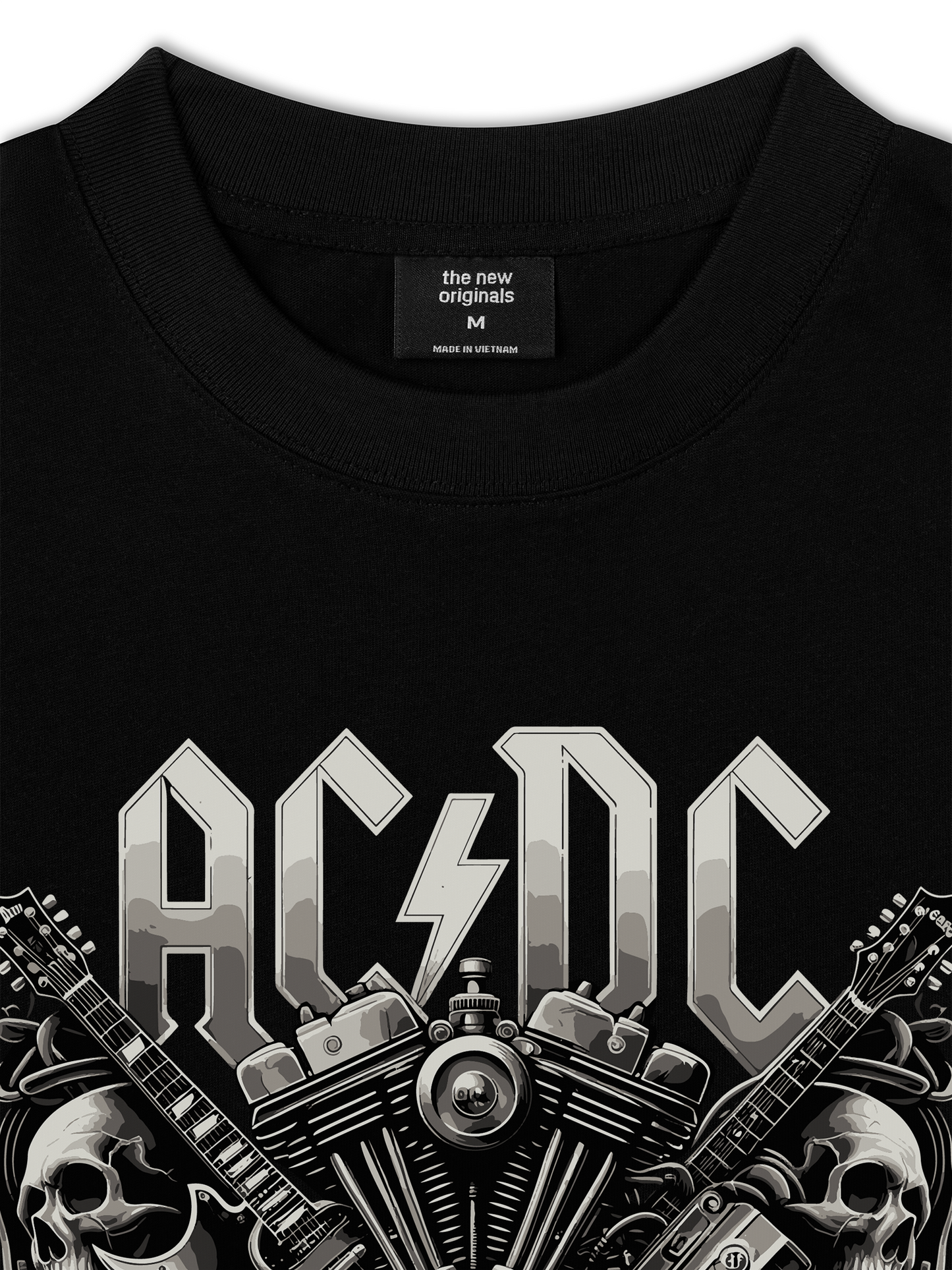 Áo Thun Relaxed Fit Music Rock AC DC Harley Daviidson