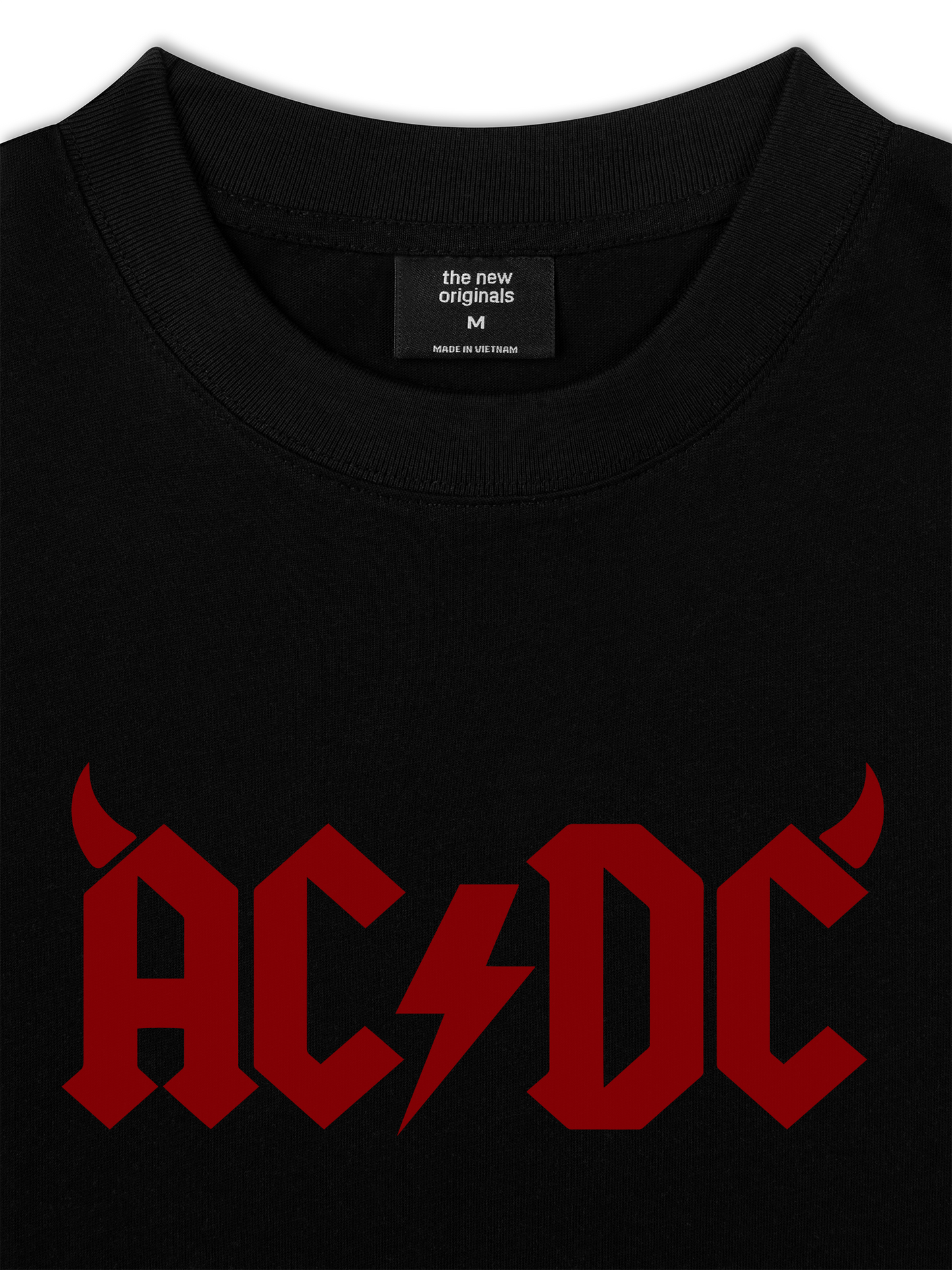 Áo Thun Relaxed Fit Music Rock AC DC Hell Logo Basic