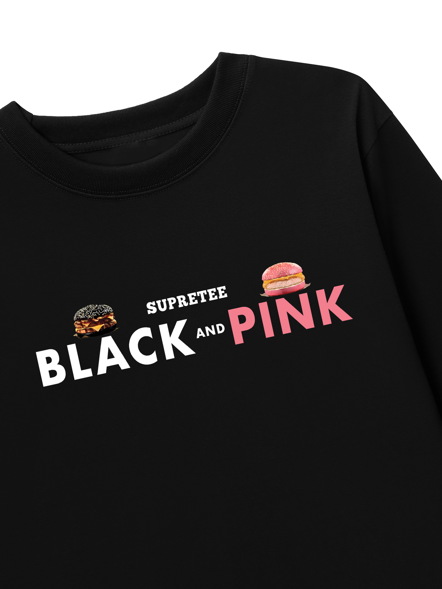 Áo Thun Dài Tay Sweet Pastry Black Pink Meow Meow Strawberry
