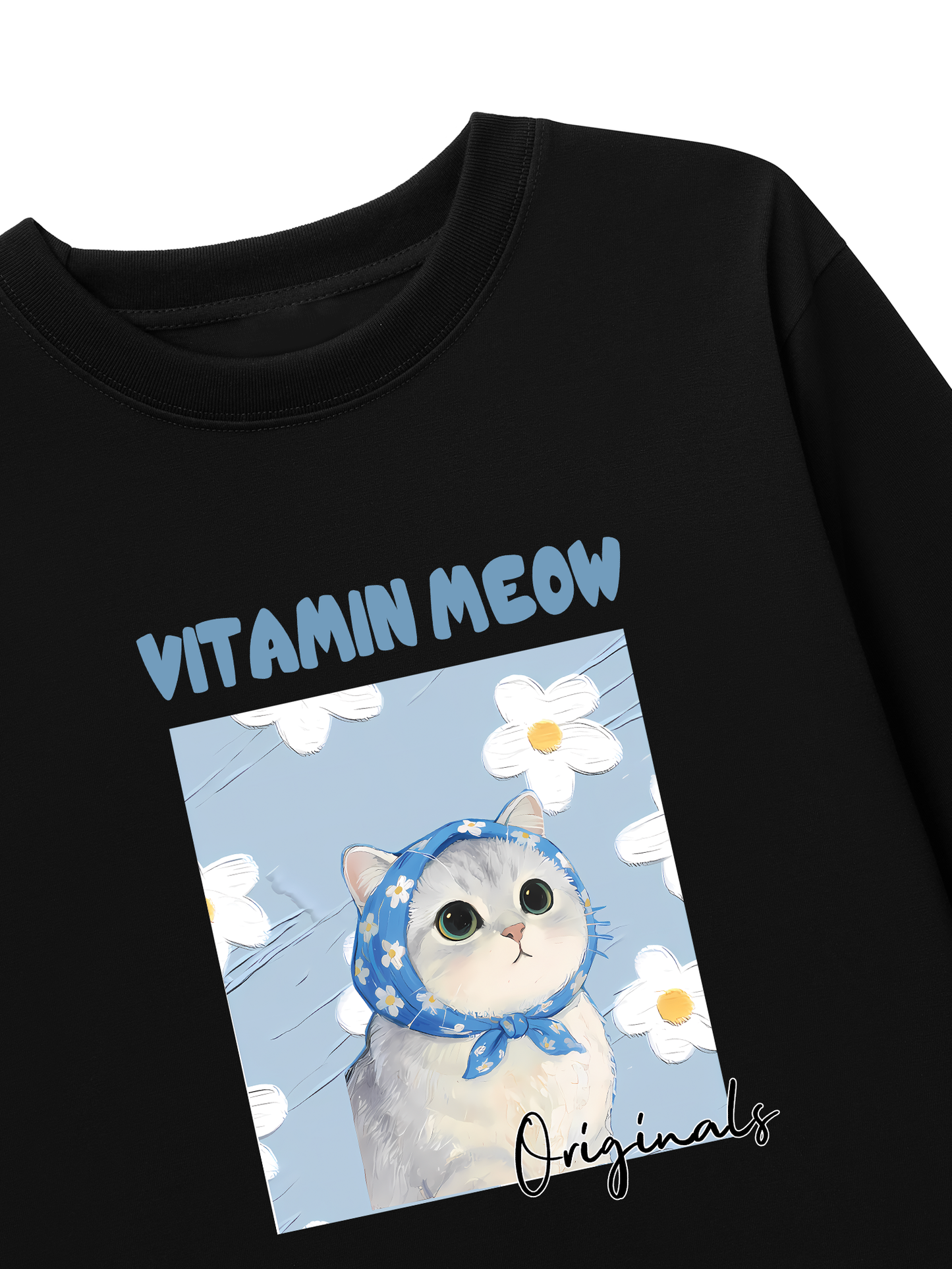 Áo Thun Dài Tay Flower With Meow