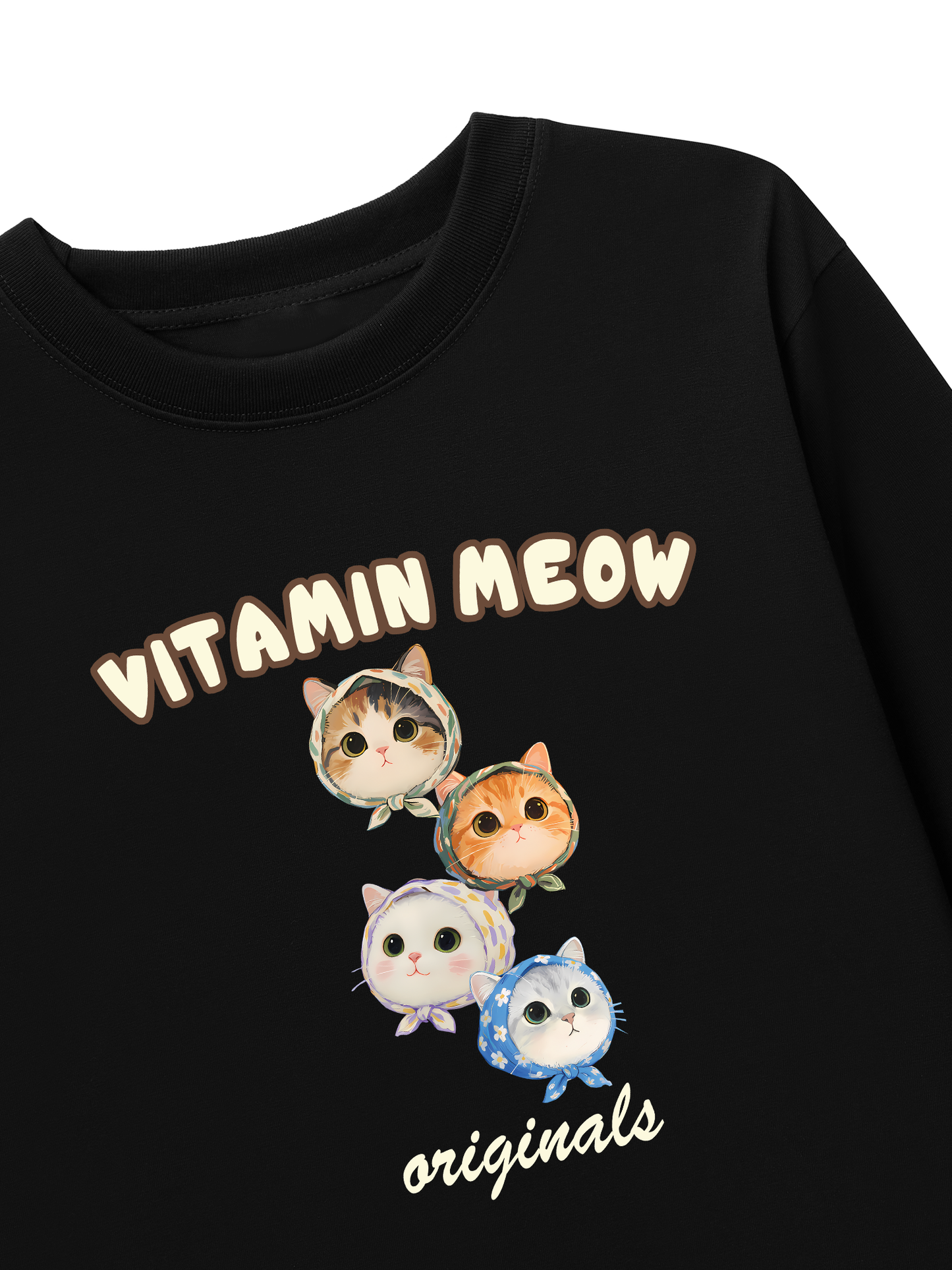 Áo Thun Dài Tay Four Cat Vitamin Meow