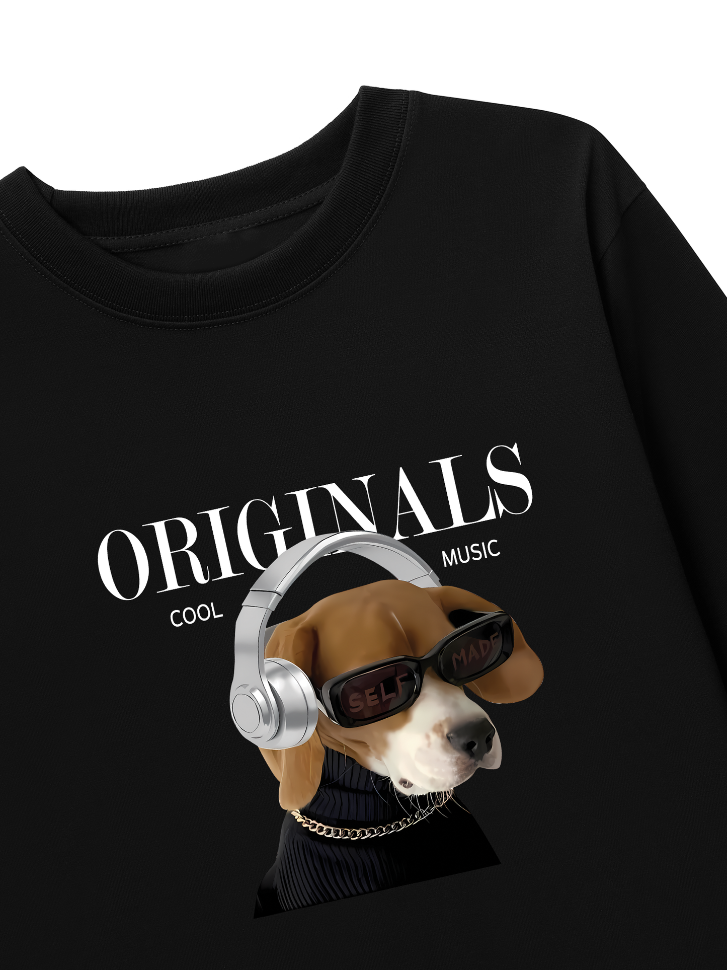Áo Thun Dài Tay Animal Mood Cool Music Dog