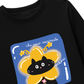 Áo Thun Dài Tay Black Cute Cat