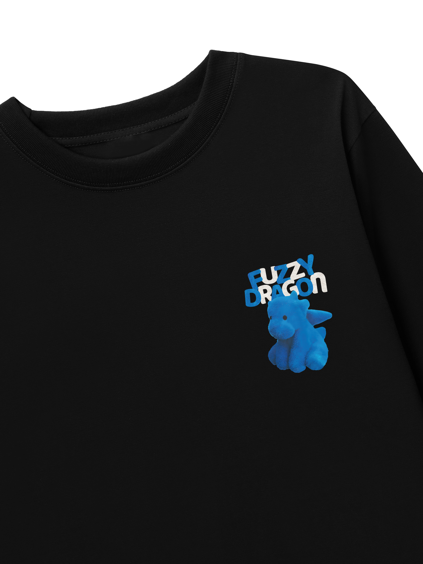 Áo Thun Dài Tay Fuzzy Font Dragon Blue