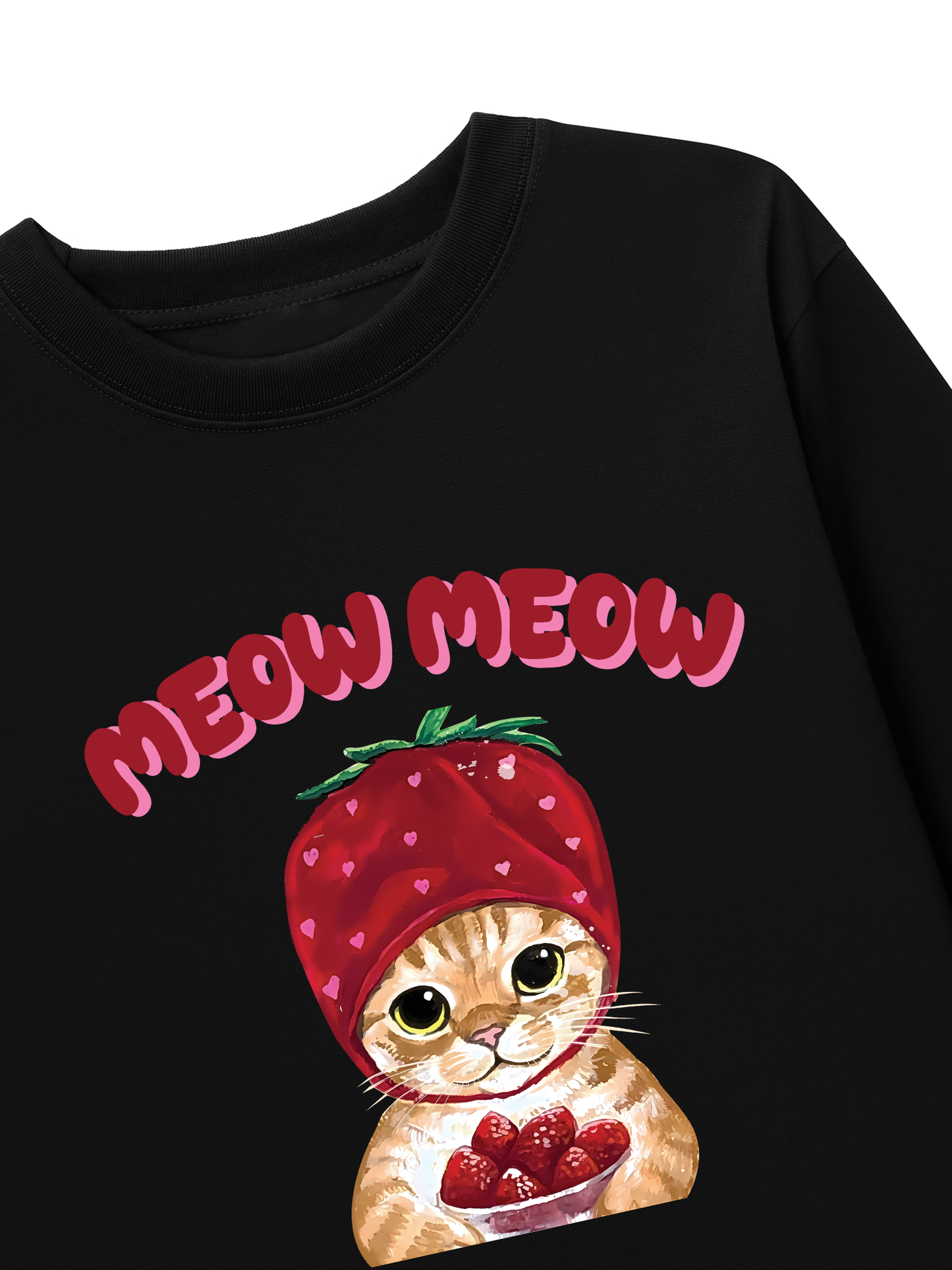 Áo Thun Dài Tay Meow Meow Strawberry