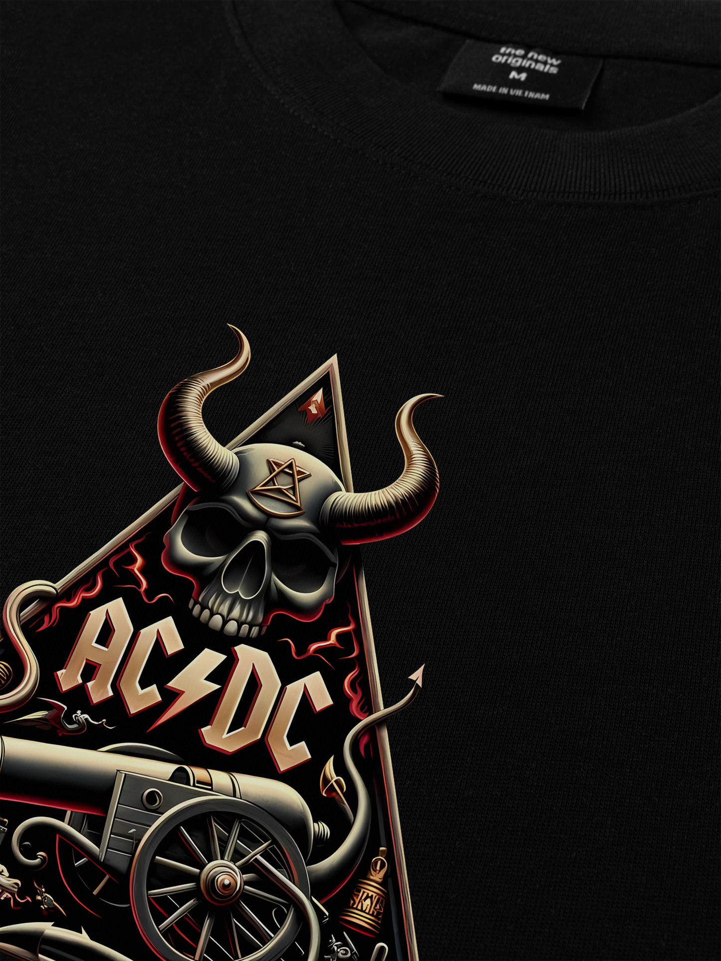 Áo Thun Relaxed Fit AC DC Logo Skull Cannon