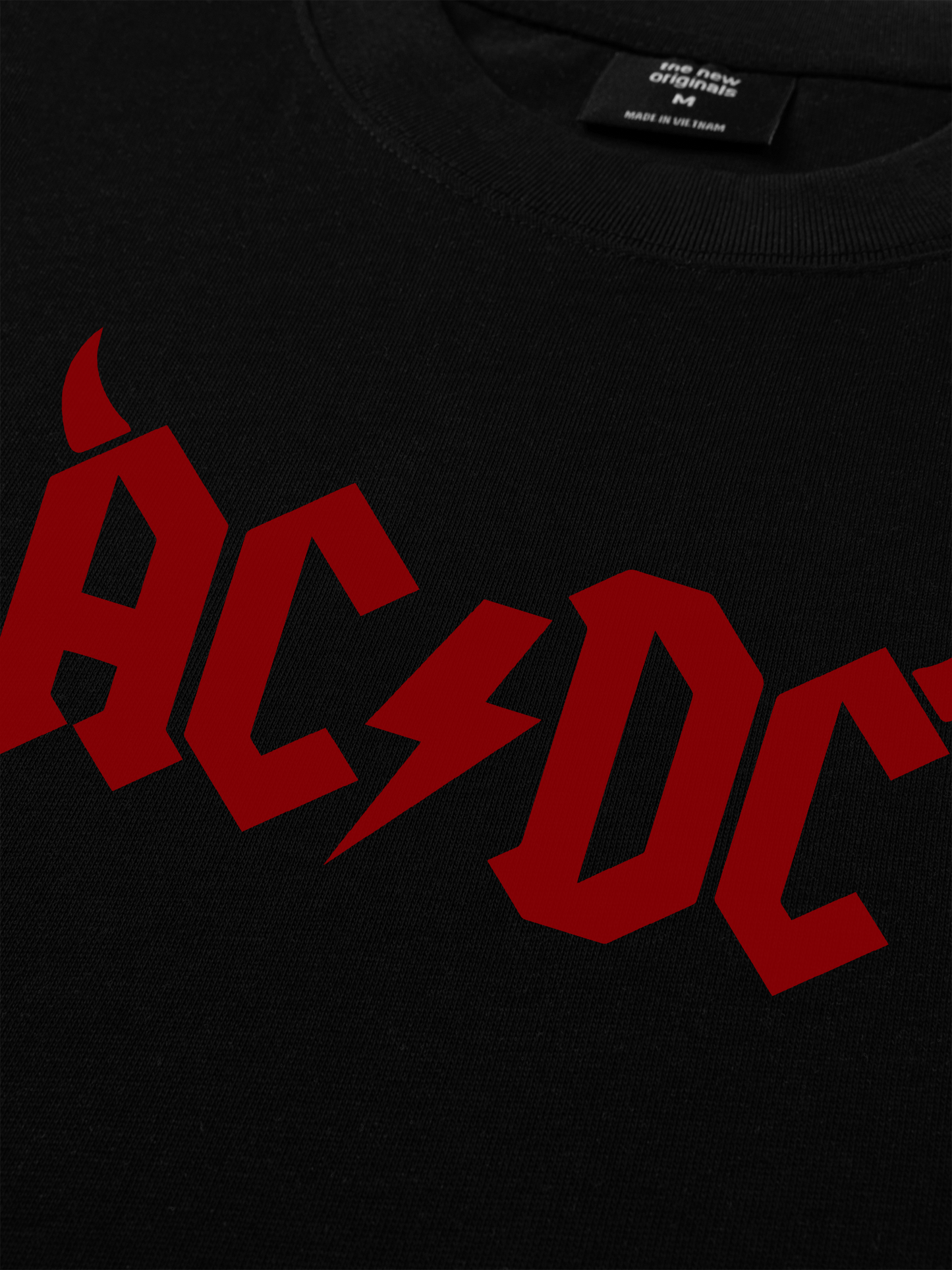 Áo Thun Relaxed Fit Music Rock AC DC Hell Logo Basic