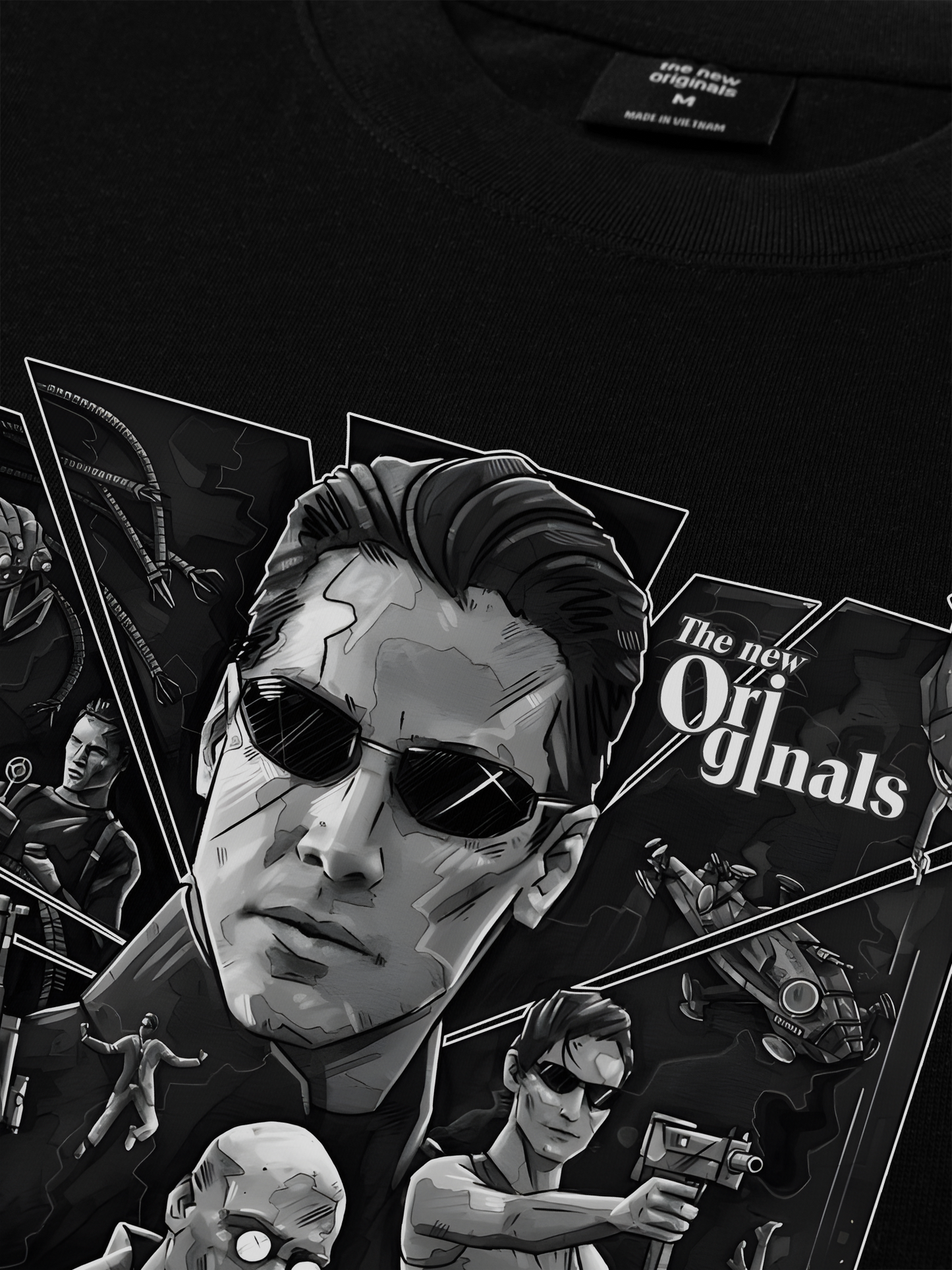 Áo Thun Relaxed Fit Movie Matrix Black And White