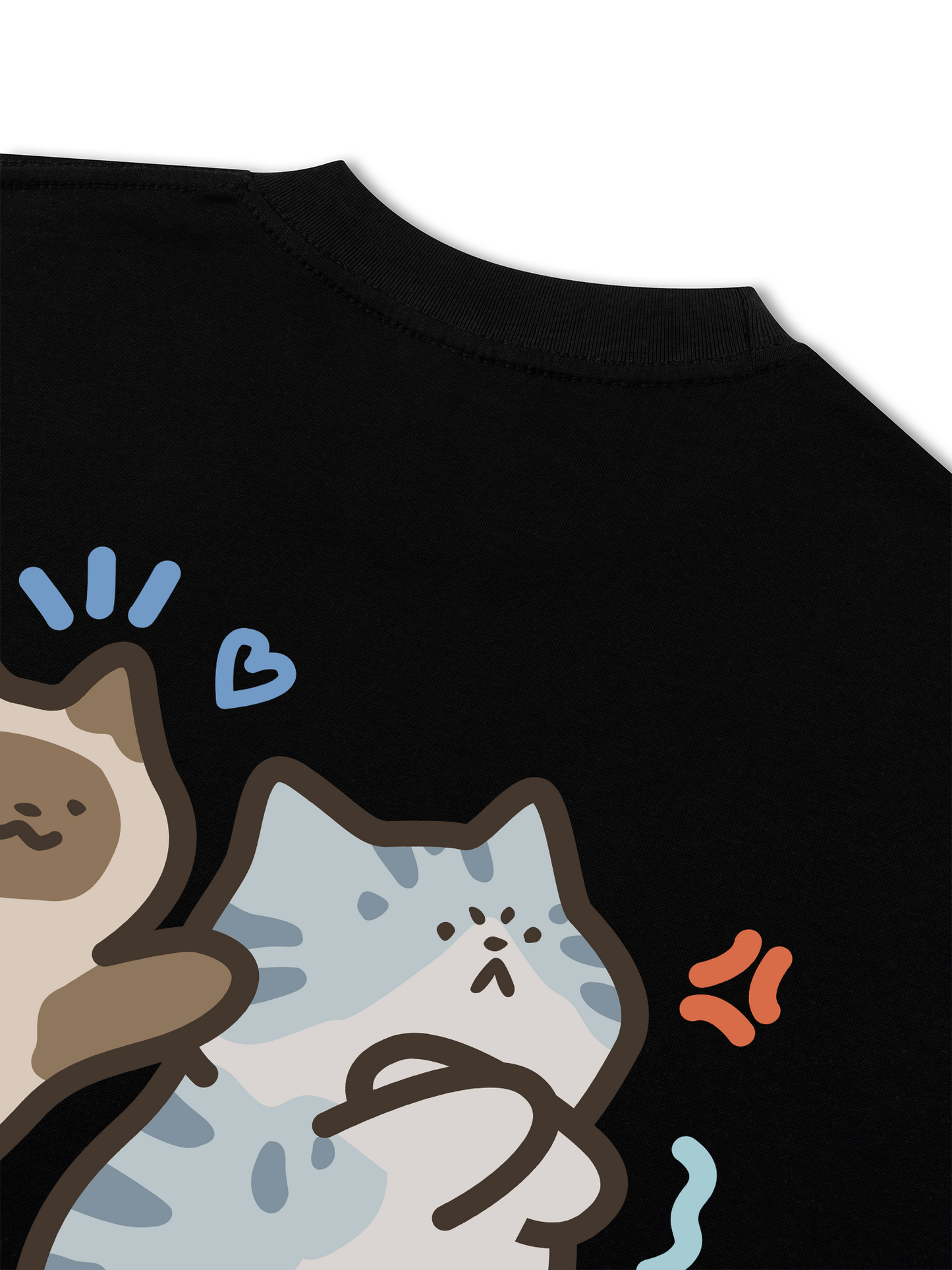 Áo Thun Relaxed Fit Angry Luv Cat Couple