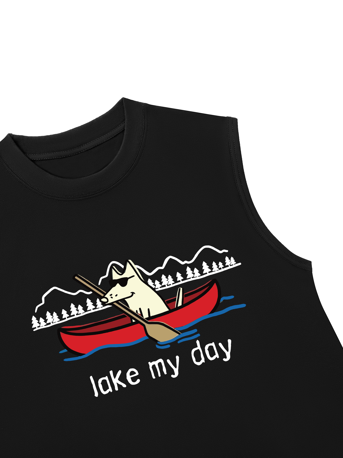 Áo Ba Lỗ Relaxed Fit Go Outside Lake My Day