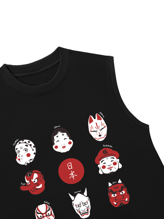 Áo Ba Lỗ Relaxed Fit Japan Spirit Mask