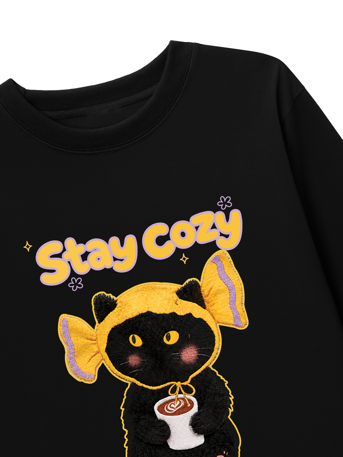 Áo Thun Dài Tay Stay Cozy Candy Cat