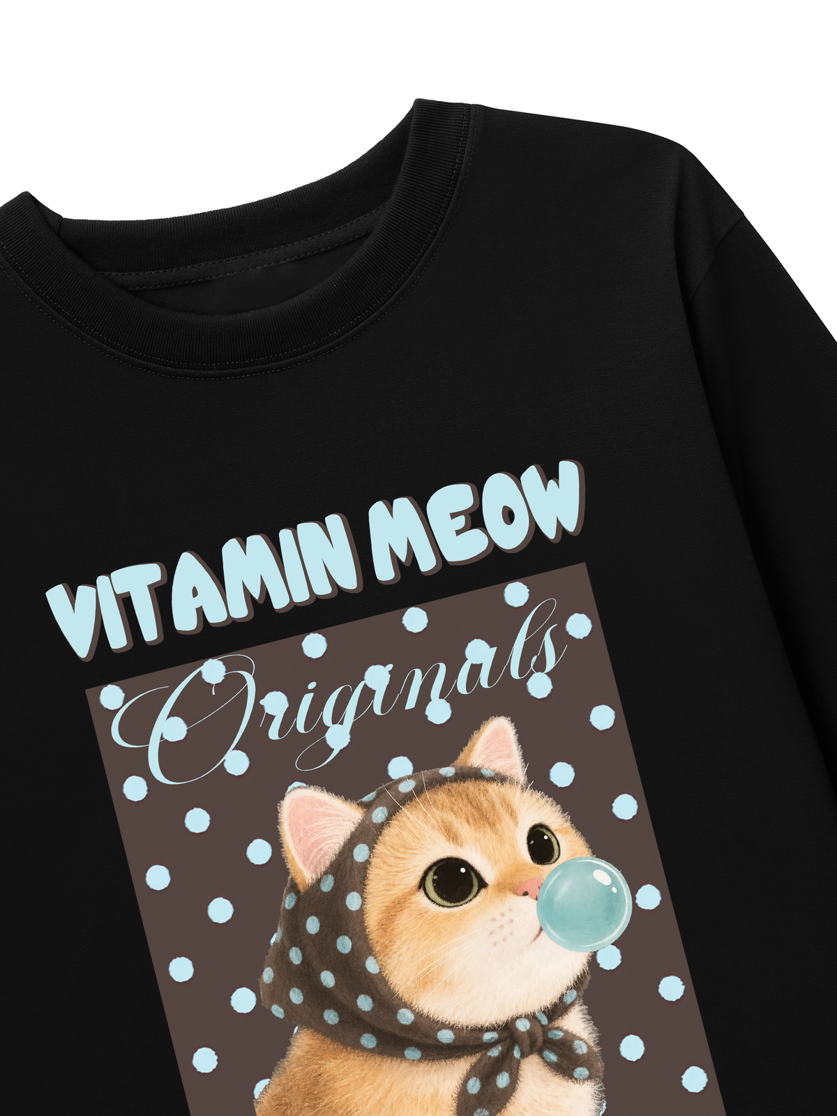 Áo Thun Dài Tay Vitamin Meow Blue Tiffany
