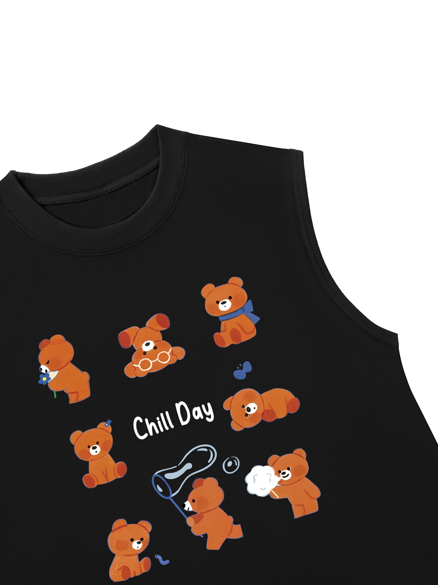 Áo Ba Lỗ Relaxed Fit Teddy Land Teddy Chill Day