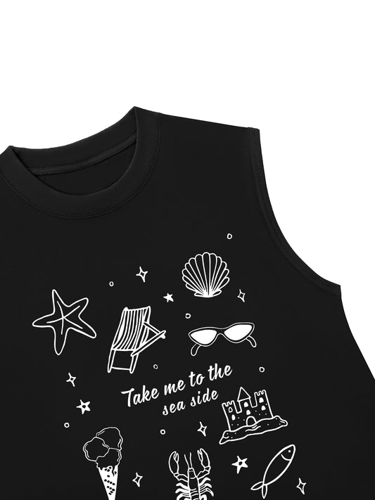 Áo Ba Lỗ Relaxed Fit Take Me To The Sea Side