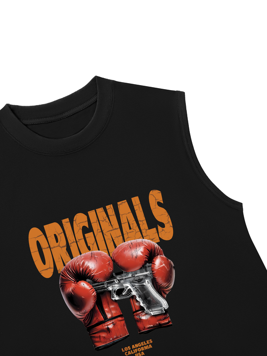 Áo Ba Lỗ Relaxed Fit Fitness Boxing Gun