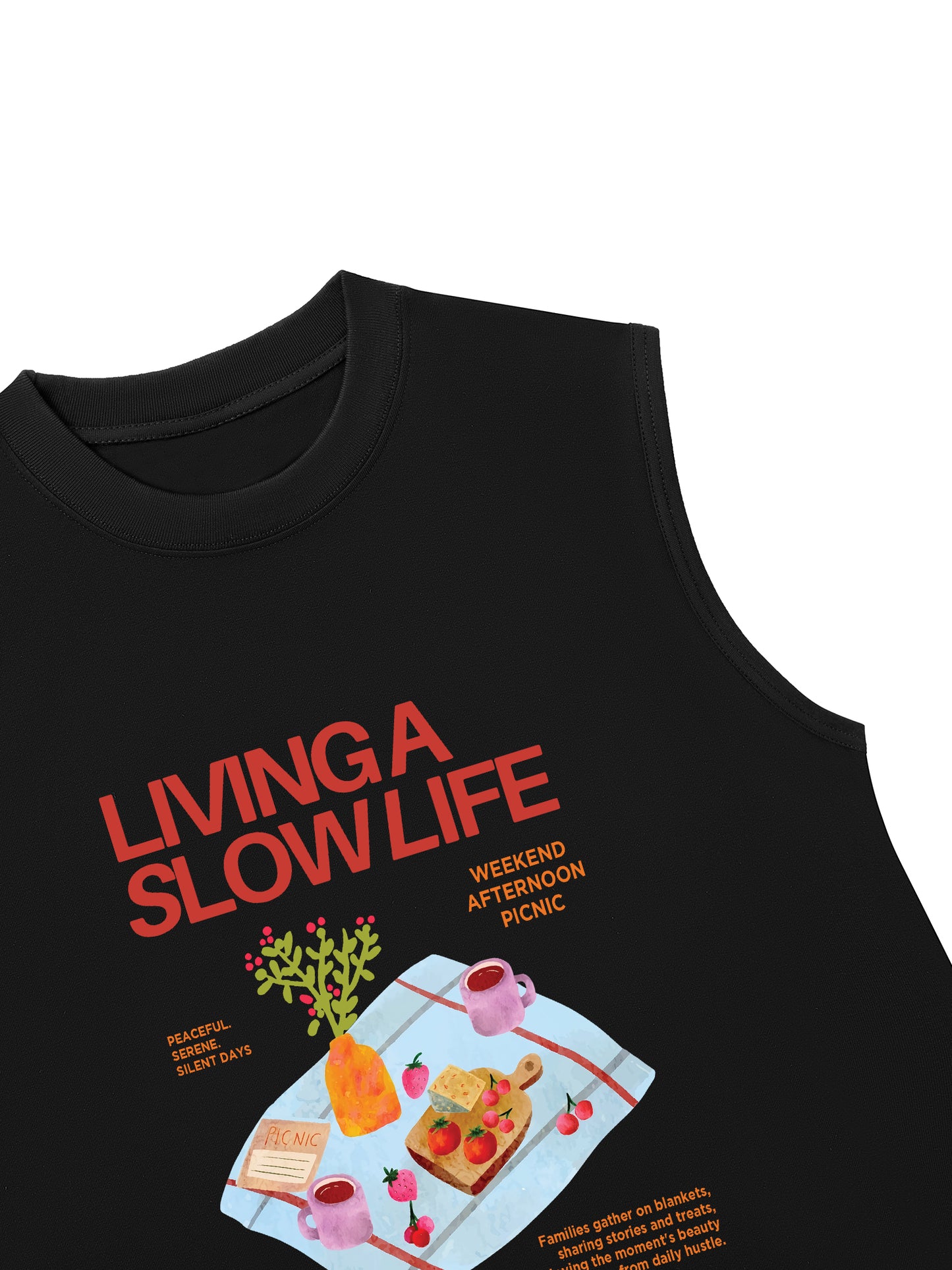 Áo Ba Lỗ Relaxed Fit Living A Slow Life