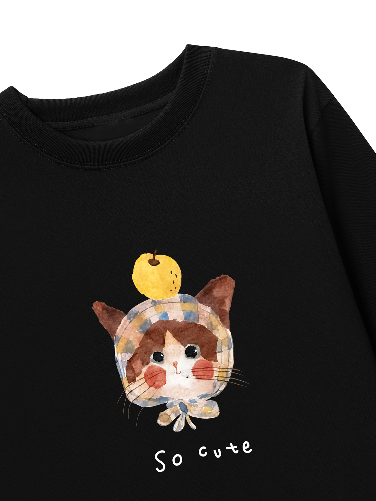 Áo Thun Dài Tay So Cute Cat đen